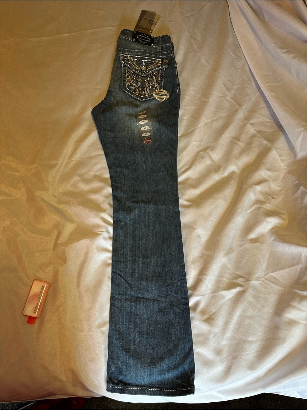 Harley-Davidson Blue Embroidered Pocket Women’s Jeans - Picture 2 of 10